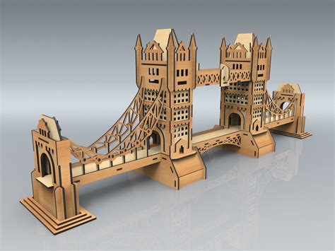 Laser Cut Tower Bridge Model Free Vector Cdr Download