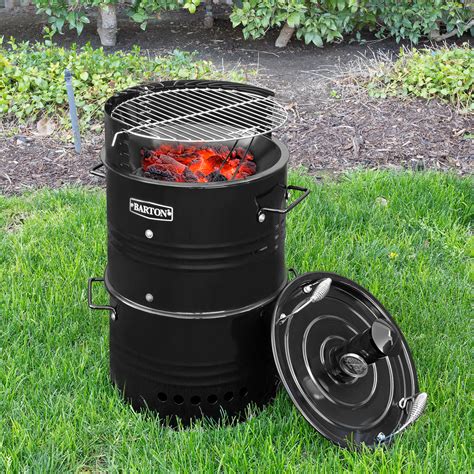 Multi Function Barrel Pit Charcoal Smoker Grill Bbq Pizza Oven Table