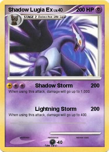 Shadow lugia, also known as xd001, is an experiment by cipher to make an unpurifyable totally evil pok�mon to cater to their your encounter with shadow lugia is when you battle with deathgold. Pokémon Shadow Lugia Ex 74 74 - Shadow Storm - My Pokemon Card