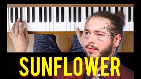Sunflower Post Malone Easy Piano Tutorial Piano Tutorial Easy