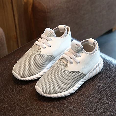 Children Casual Shoes Elastic Lace Light Weight Mesh Kids Shoes Pu