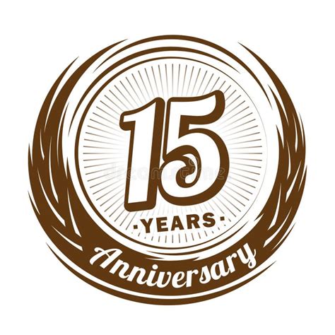 15 Year Anniversary Elegant Anniversary Design 15th Logo Stock