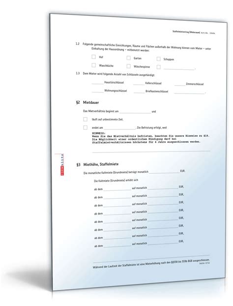 Auch der nachtrag bedarf der schriftform. Staffelmietvertrag Wohnung: Rechtssicheres Muster downloaden