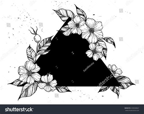 Hand Drawn Vector Illustration Triangle Flowers Stock Vector Royalty