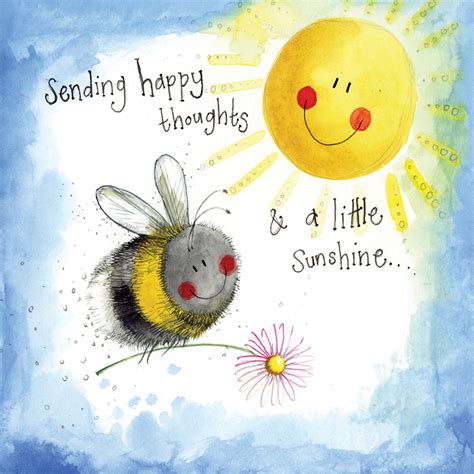 Thinking of youthinking of you. Sunshine Thoughts Bee Thinking Of You Card | Alex Clark Art