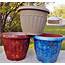 LLs Life And Times International Painted Plastic Flower Pots