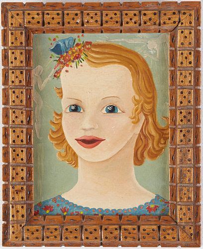 Outsider Art Portrait Of A Young Girl Sold At Auction On 16th May