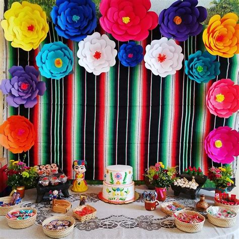Fiesta Mexicana Mesa De Dulces Dulces Típicos De México Flores De