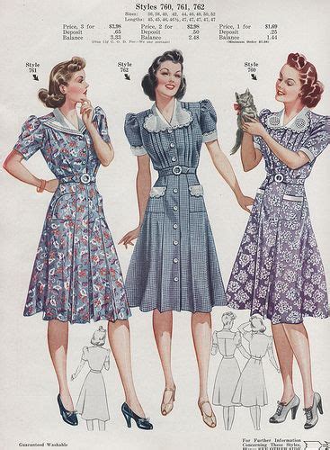 Fashion Frocks 1940 Moda Dos Anos 40 Moda 1940 Look Retro