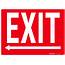 Exit Sign  White On Red Left Arrow Kasamaus