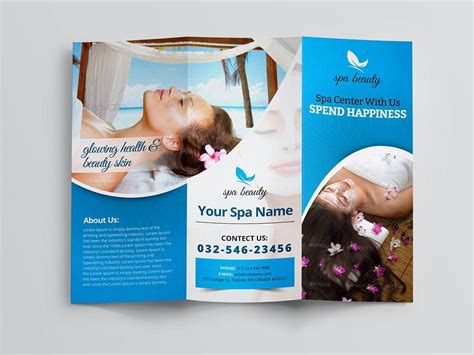 Beauty Spa Trifold Brochure Spa Brochure Beauty Spa Brochure