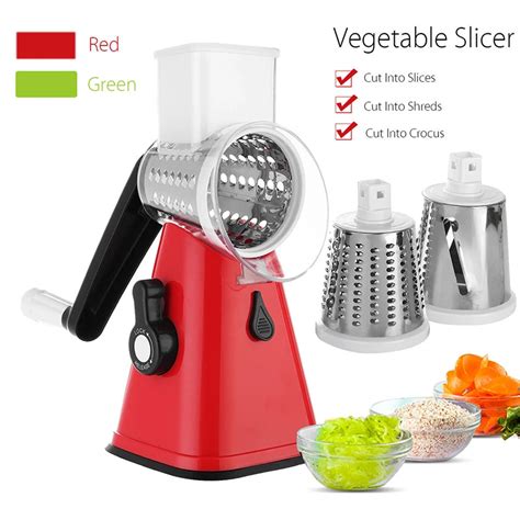 New 3 In 1 Multifunctional Manual Vegetable Cutter Slicer Round