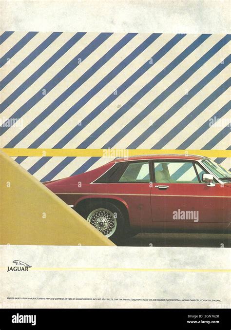 Vintage Advertisement Of Jaguar Cars Old Car 1970s 1980s Stock Photo