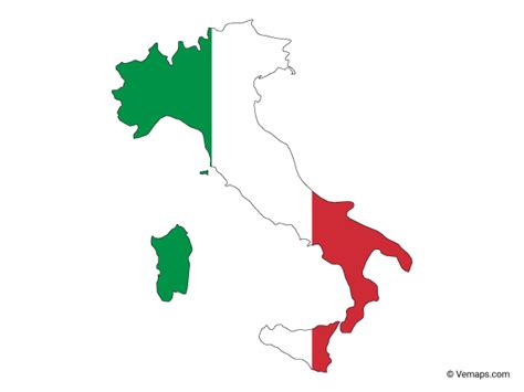 Free transparent italy flag vectors and icons in png format. Flag Map of Italy | Italy map, Map vector, Italy outline