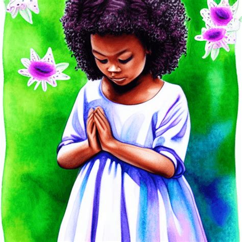 Praying Little Girl Digital Graphic · Creative Fabrica