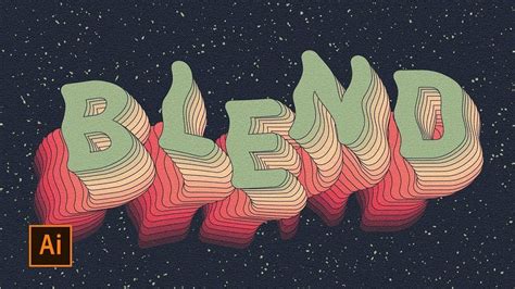 3d Blend Text Effect In Adobe Illustrator Tutorial