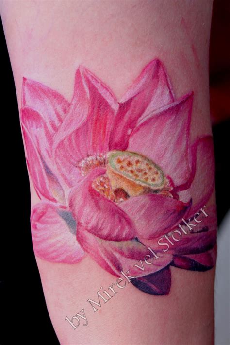 Pink Lotus Flower Tattoo By Mirek Vel Stotker Pink Lotus Tattoo