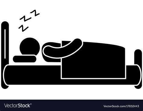 Human Silhouette Sleeping In The Bed Royalty Free Vector