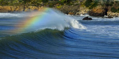 Rainbow Wave Waves Cayucos Ocean