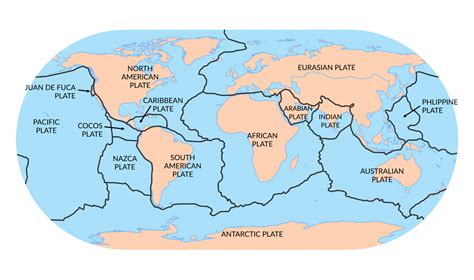 Divergent And Convergent Plate Boundaries World Map