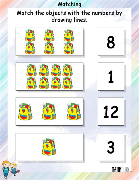 Match The Objects With Numbers Math Worksheets