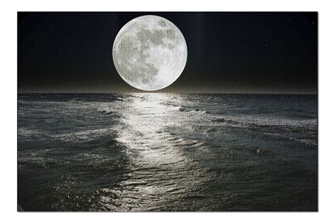 Full Moon Over Ocean Photography A 90354 20x30 Premium 1000 Piece