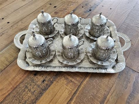 Turkish Tea Set With Tray For Turkish Coffee Set With Tray Etsy