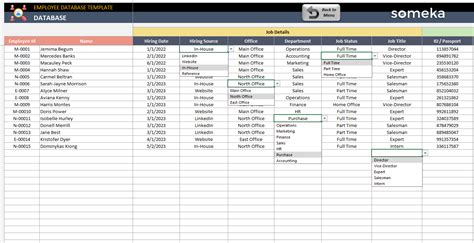 Free Employee Database Excel Template