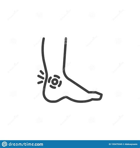 Leg Ankle Pain Line Icon Stock Vector Illustration Of Joint 155479345