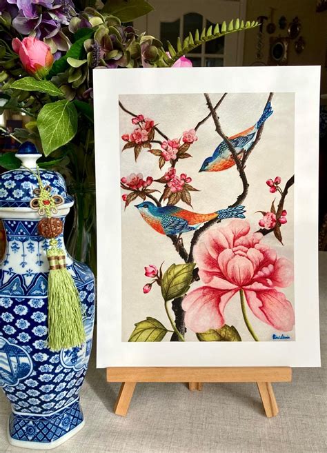 Chinoiserie Art Printchinoiserie Wall Artchinoiserie Paintingfloral