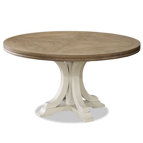 Check out our round pedestal table selection for the very best in unique or custom, handmade pieces from our furniture shops. French Modern White Wood Pedestal Round Dining Table 58 ...
