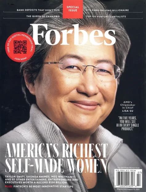 Forbes Magazine Lisa Su Americas Richest Self Made Woman Junejuly