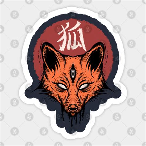 Kitsune Fox Head Kitsune Fox Sticker Teepublic
