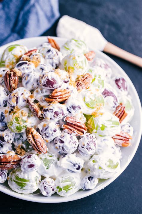 It's such a delicious mix of flavors and textures! Creamy Grape Salad | The Food Cafe | Just Say Yum