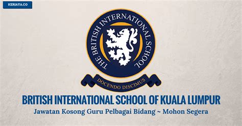 Sebuah kedai kasut yang besar di bukit bintang? Jawatan Kosong British International School Kuala Lumpur ...