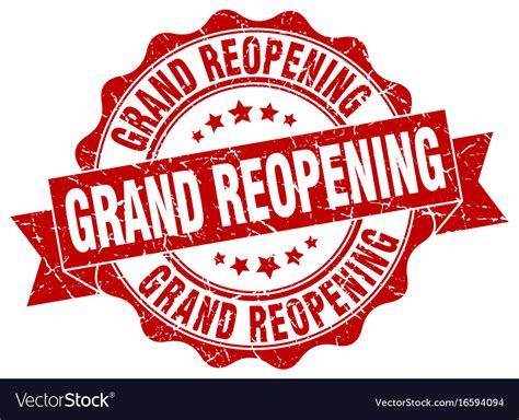 Grand Reopening Stamp Sign Seal Royalty Free Vector Image