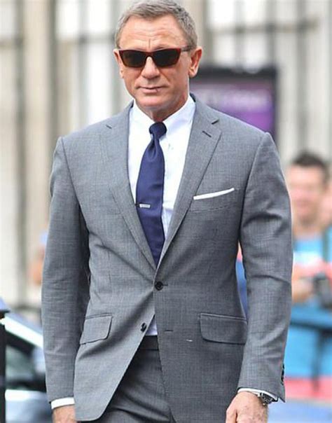 No Time To Die James Bond Grey Suit Daniel Craig Grey Cotton Suit