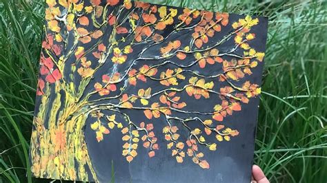 Diy Glue Hot Glue Gun Art Acrylic Painting Tree Painting Easy And Simple Youtube