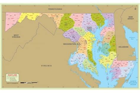 Maryland County Zip Code Map United States Map