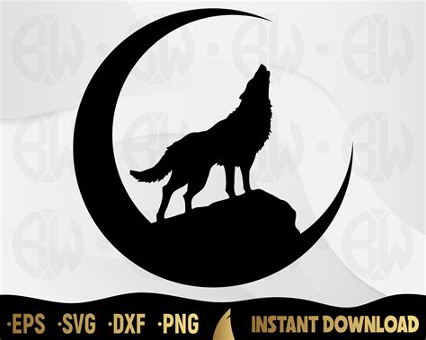 Wolf Svg Full Moon Svg Wildlife Svg Howling Wolf Svg Wolf Etsy In