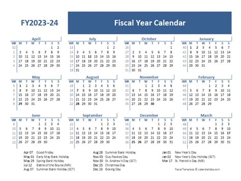 2023 24 Fiscal Year Calendar Template Uk Free Printable Templates