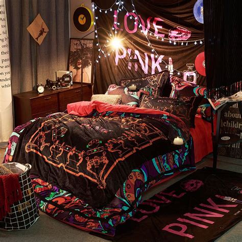 Collection by oo missclassy oo. Victoria's Secret Velvet Warm Pink Printing Bedding Set LY ...