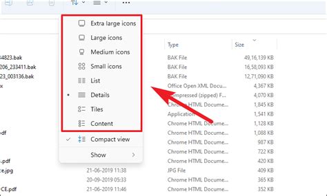 How To Quickly Show Files In List View Or Large Icons Thumbnails In