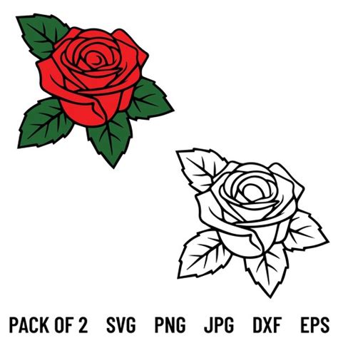 Rose SVG, Rose Bundle SVG, Rose With Leaves SVG, Rose Flower SVG