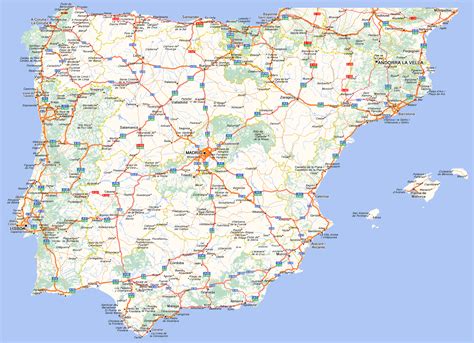 Mapa De Carreteras De España Y Portugal Tamaño Completo Ex