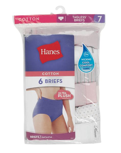 Hanes Womens High Waisted Brief Underwear Pack Moisture Wicking 6