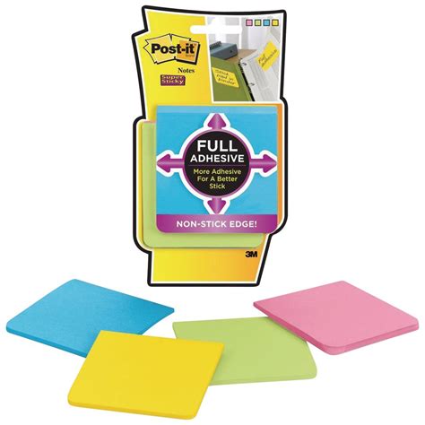 Post It Super Sticky Full Adhesive Notes Pad 76 X 76 Mm Assorted