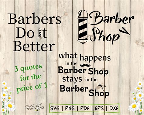 Barber Shop Quotes Svg Mens Haircut Barbers Do It Etsy