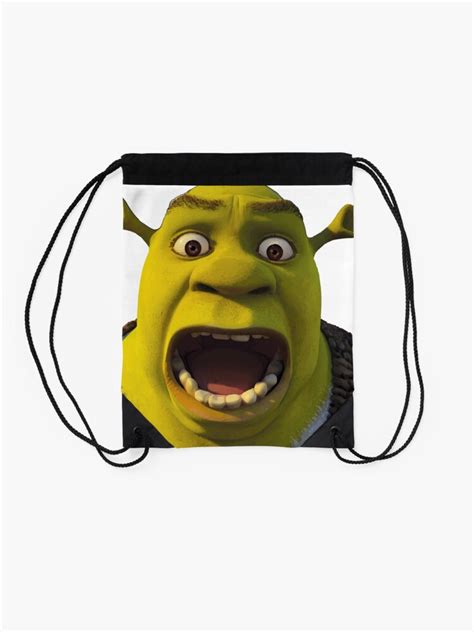 Surprised Shrek Drawstring Bag By Cam Guay Redbubble