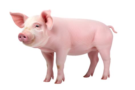 Pink Pig Isolated On Transparent Background Side View Cute Pig Png